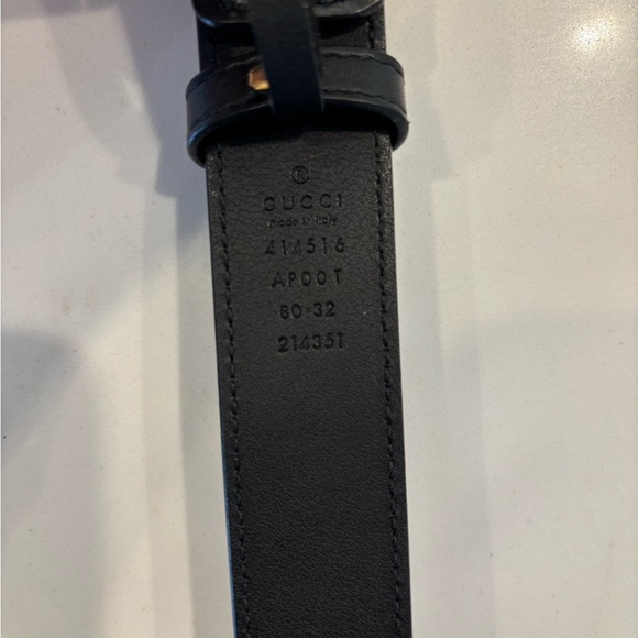 EUC AUTHENTIC GG MARMONT BLACK LEATHER BELT 80.32 WITH DUST BAG. no box - Picture 4 of 11